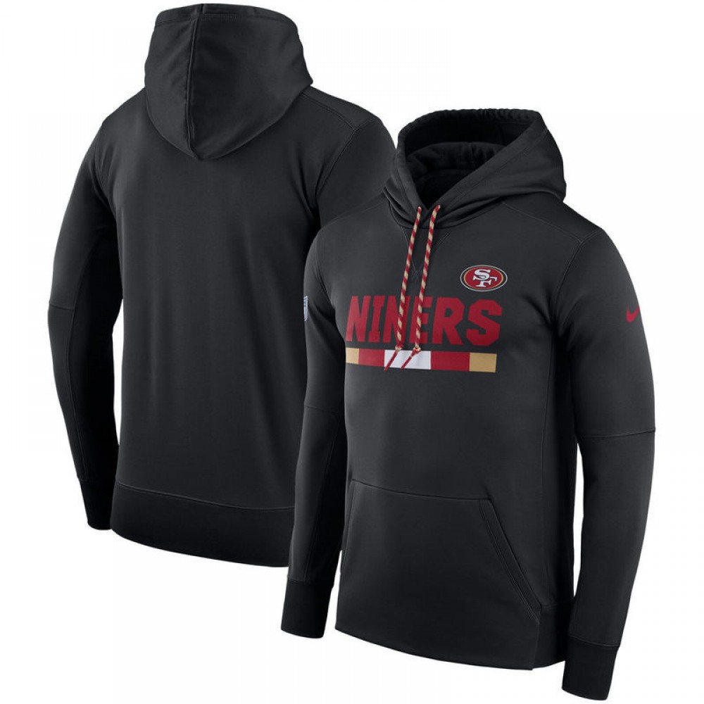 Men's San Francisco 49ersBlack Sideline Team Name Performance Pullover Hoodie
