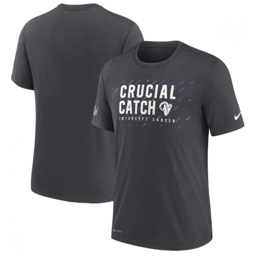 Men's Los Angeles Rams Charcoal 2021 Crucial Catch Performance T-Shirt