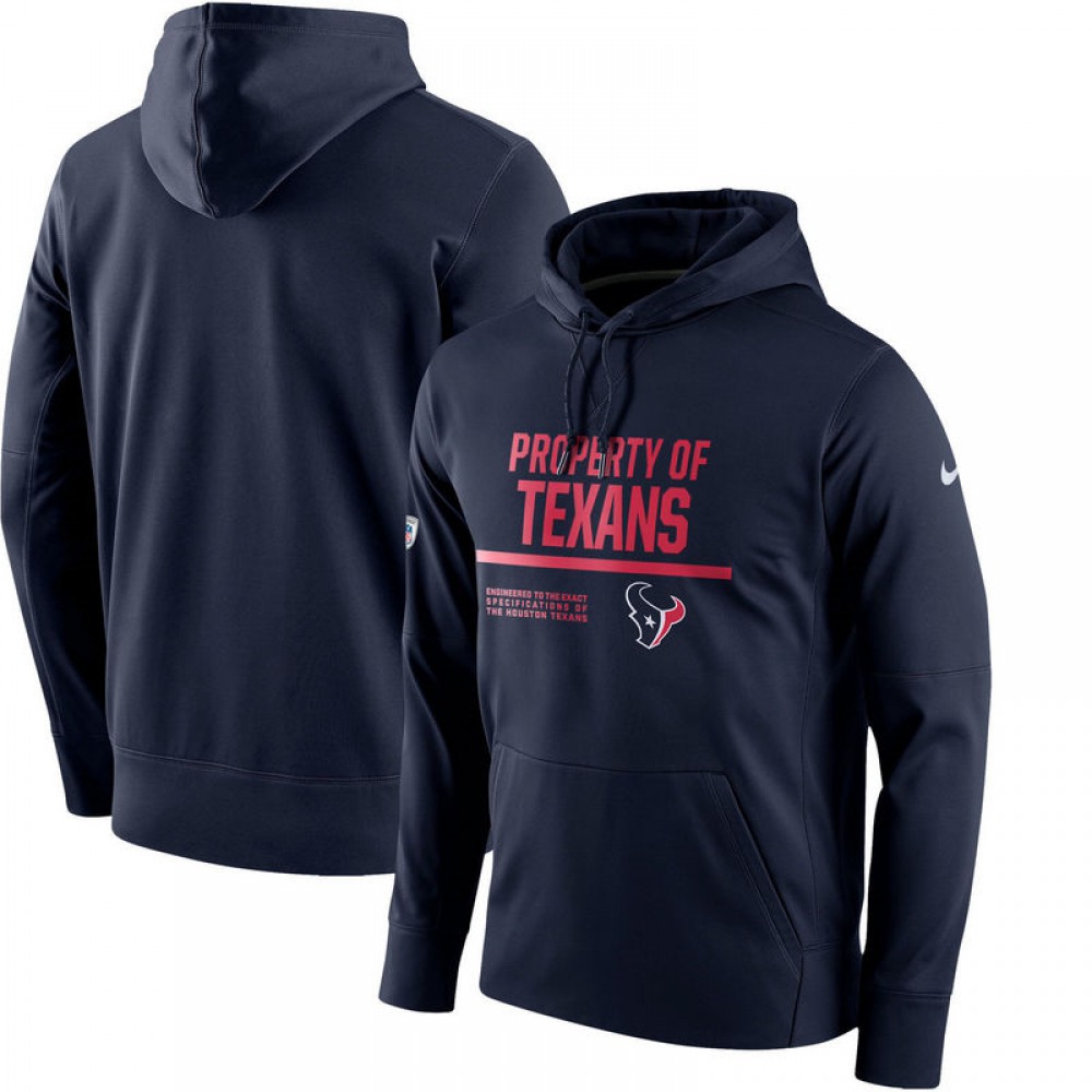 Men's Houston TexansNavy Circuit Property Of Performance Pullover Hoodie