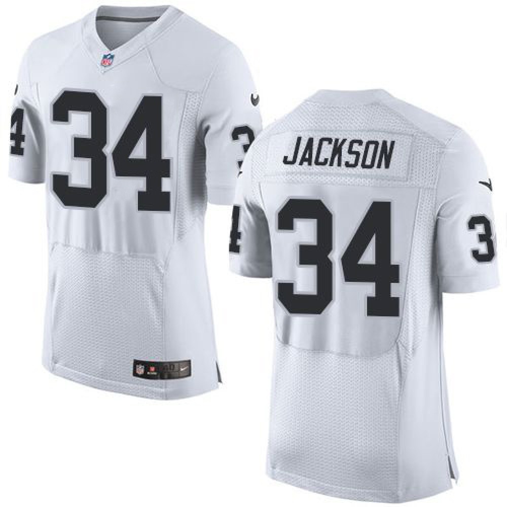 Raiders #34 Bo Jackson White Men's Stitched NFL New Elite Jersey