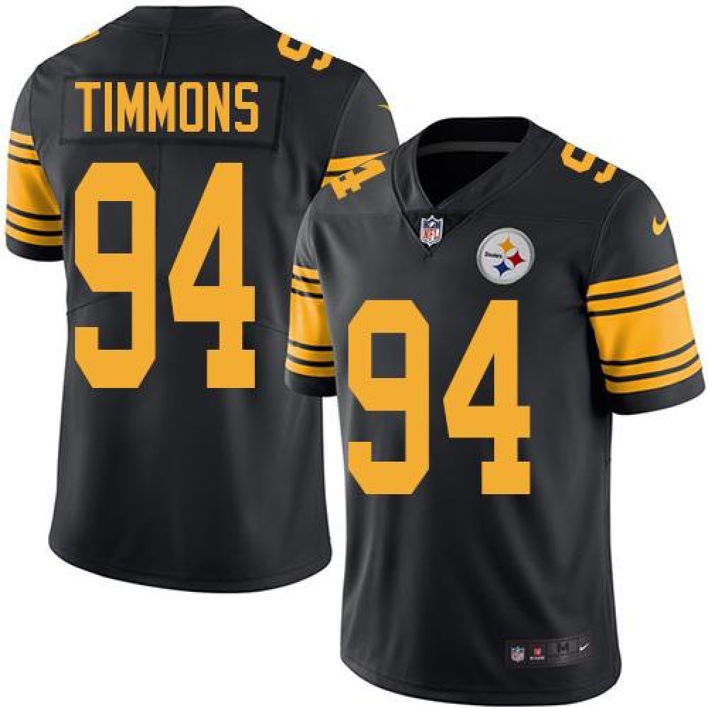 Steelers #94 Lawrence Timmons Black Men's Stitched NFL Limited Rush Jersey