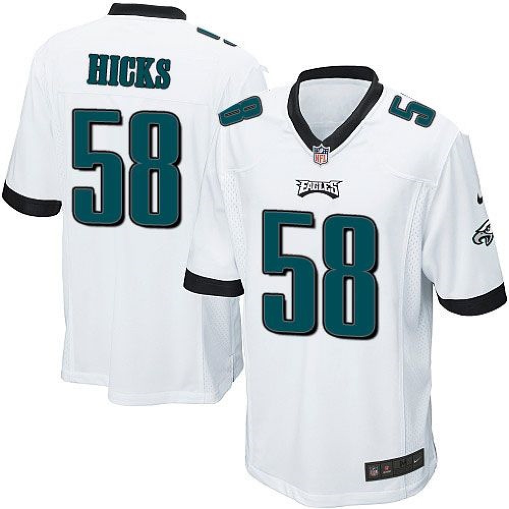 Eagles #58 Jordan Hicks White Youth Stitched NFL New Elite Jersey
