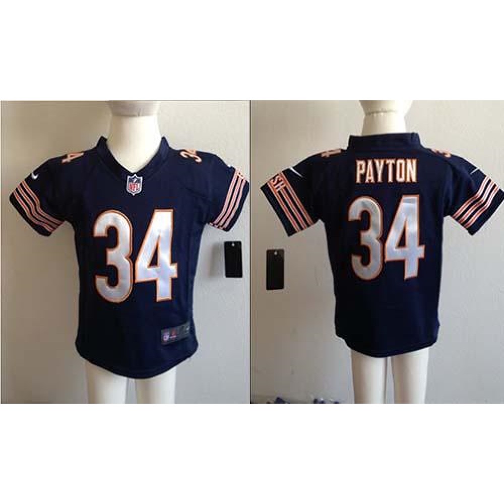 ToddlerBears #34 Walter Payton Navy Blue Team Color Stitched NFL Elite Jersey