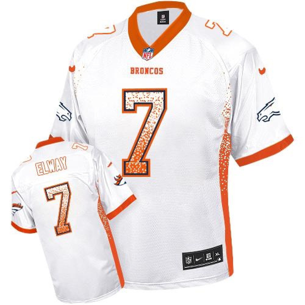 Broncos #7 John Elway White Youth Stitched NFL Elite Drift Fashion Jersey