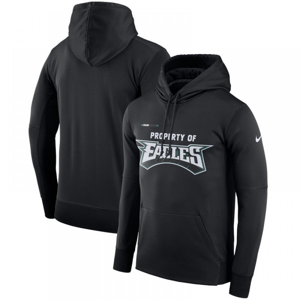 Men's Philadelphia EaglesBlack Sideline Property Of Performance Pullover Hoodieover Hoodie