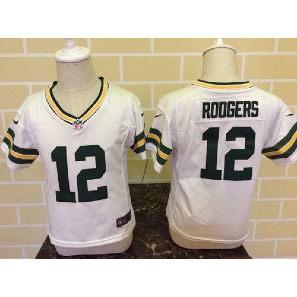 ToddlerPackers #12 Aaron Rodgers White Stitched NFL Elite Jersey