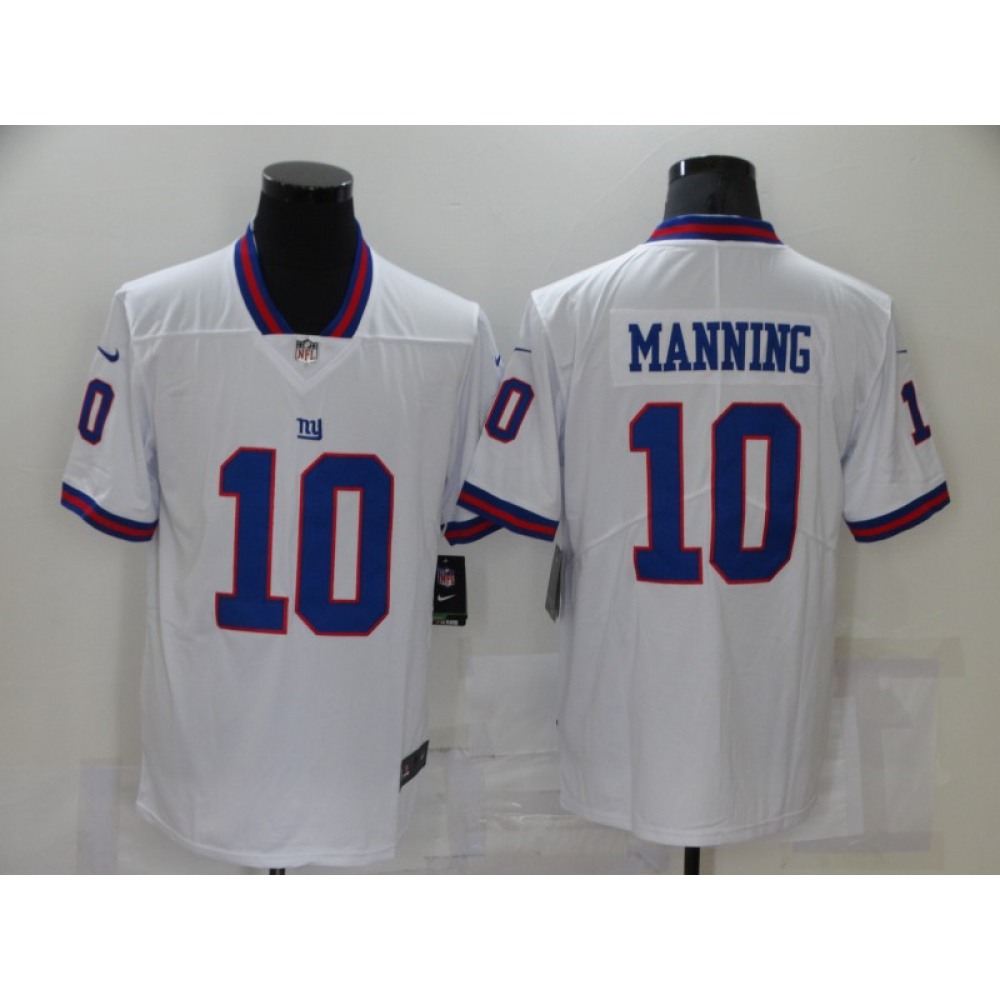 Men'sGiants #10 Eli Manning White Limited Rush Stitched Jersey