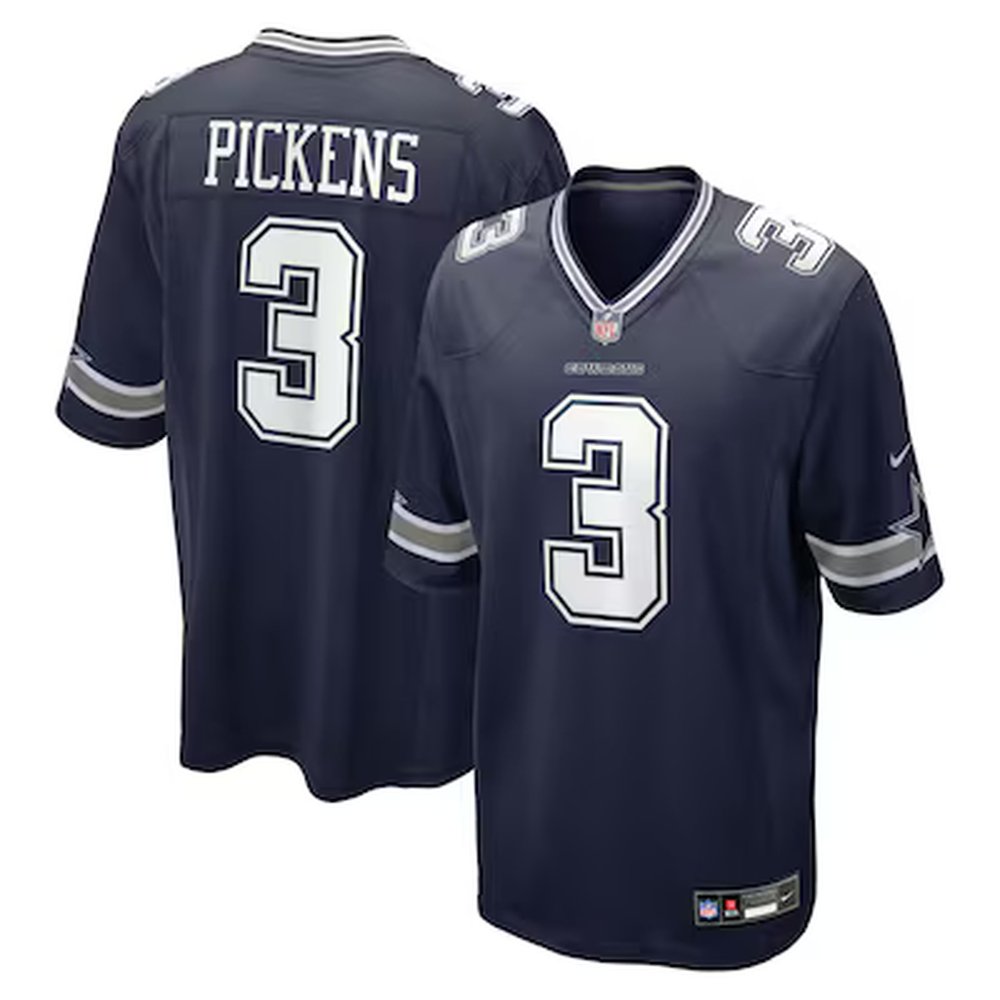 Men's Dallas Cowboys #3 George Pickens Nike Navy Game Jersey