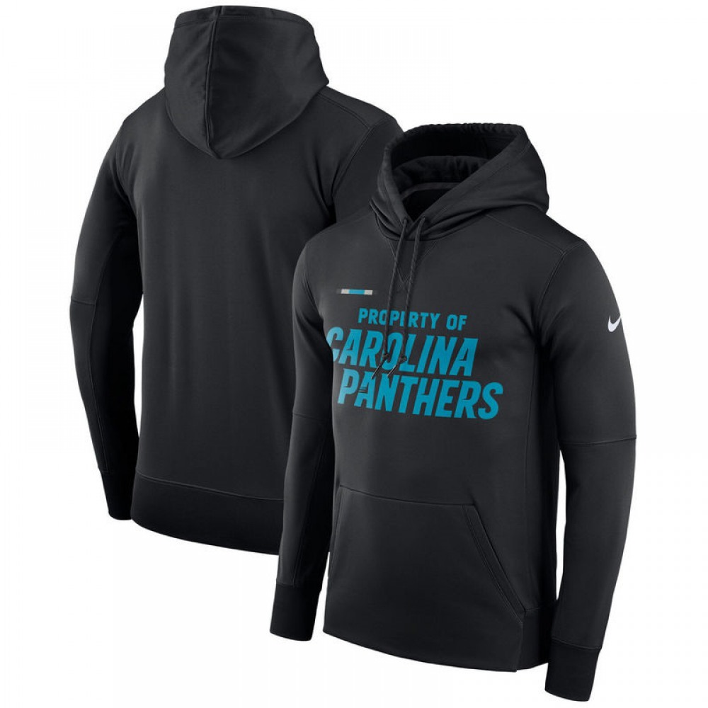 Men's Carolina PanthersBlack Sideline Property Of Performance Pullover Hoodie