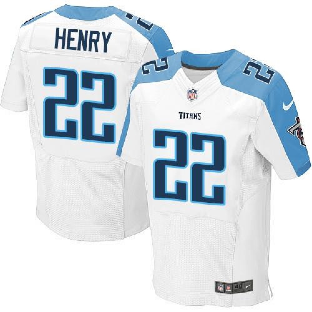 Titans #22 Derrick Henry White Men's Stitched NFL Elite Jersey