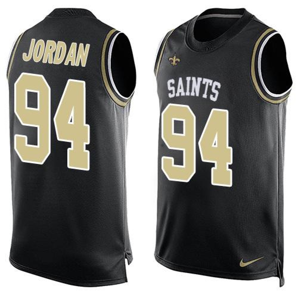 Saints #94 Cameron Jordan Black Team Color Men's Stitched NFL Limited Tank Top Jersey