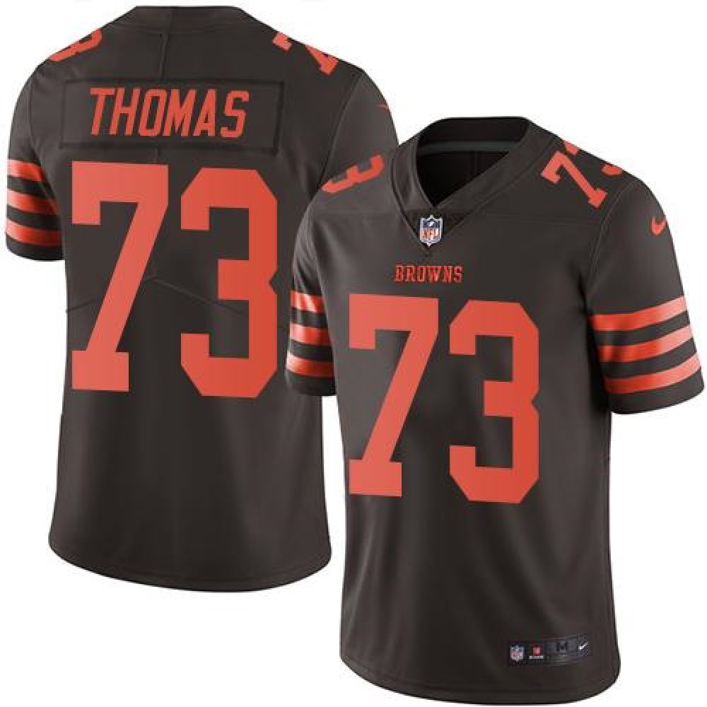 Browns #73 Joe Thomas Brown Men's Stitched NFL Limited Rush Jersey