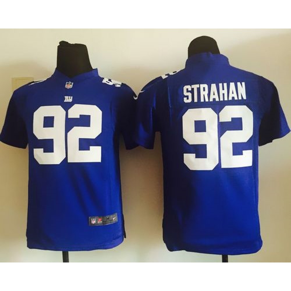 Giants #92 Michael Strahan Royal Blue Team Color Youth Stitched NFL Elite Jersey