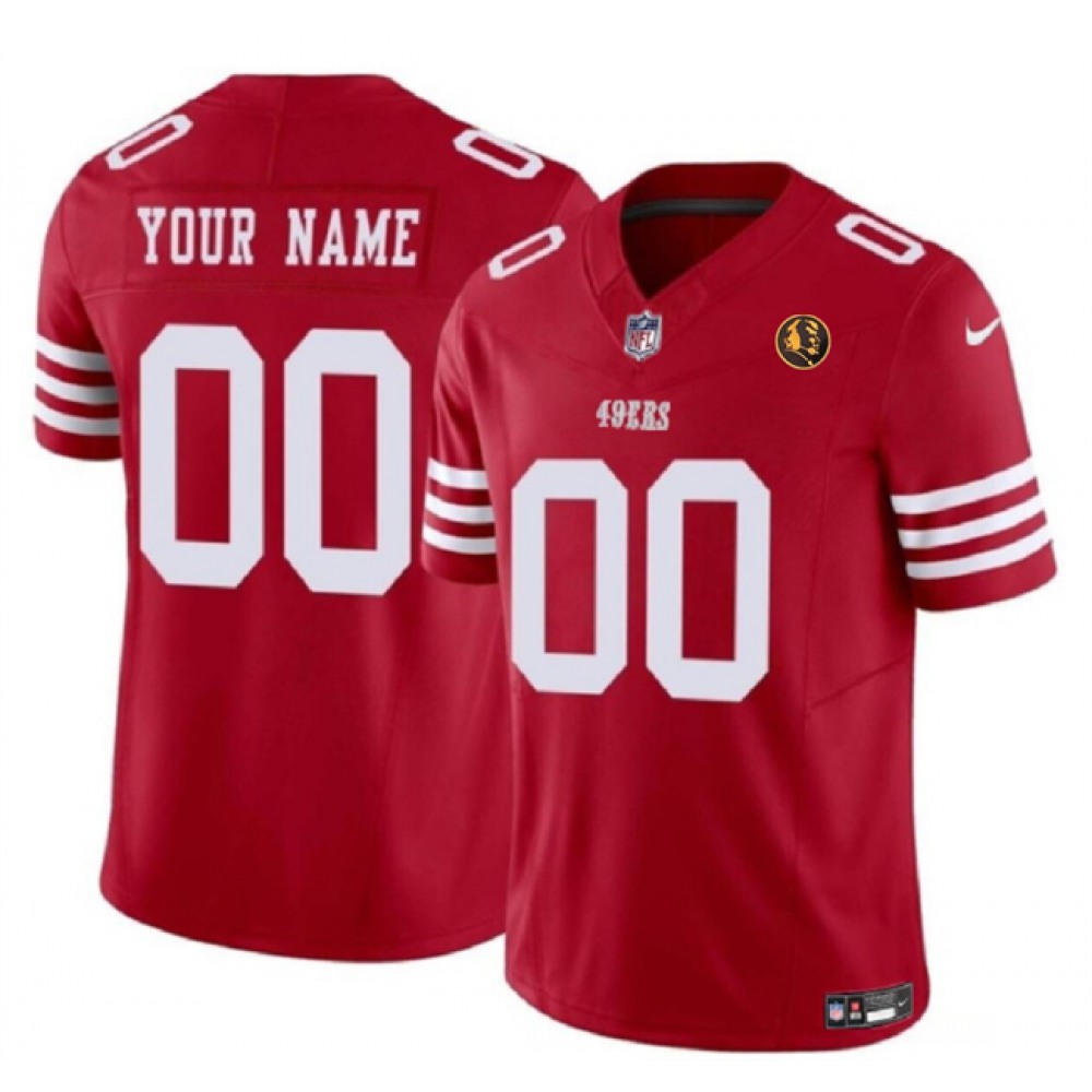 Men's San Francisco 49ers Active Player Custom Scarlet 2023 F.U.S.E. With John Madden Patch Vapor Limited Stitched Football Jersey