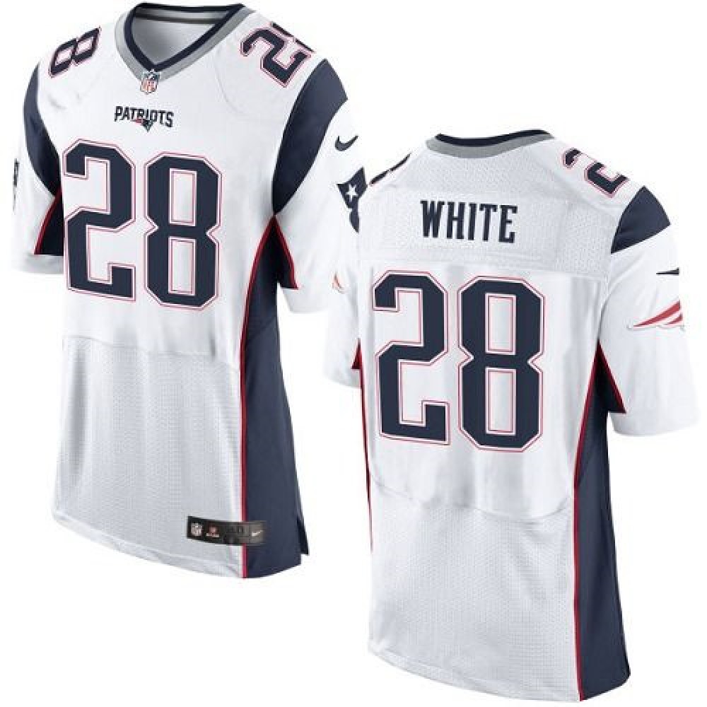 Patriots #28 James White White Men's Stitched NFL New Elite Jersey