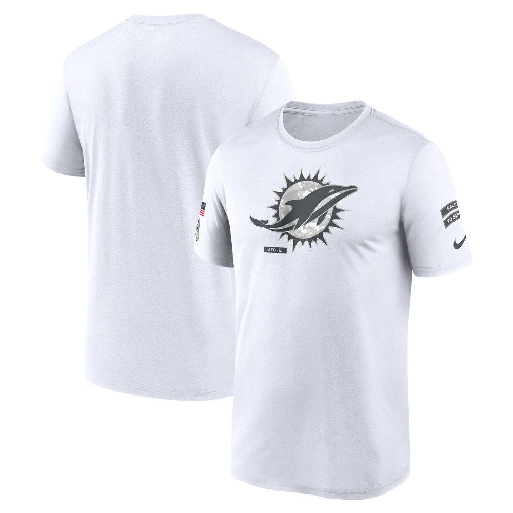 Men's Miami DolphinsWhite 2024 Salute To Service Legend Performance T-Shirt