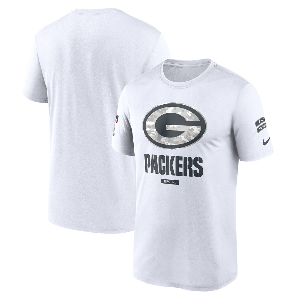 Men's Green Bay PackersWhite 2024 Salute To Service Legend Performance T-Shirt