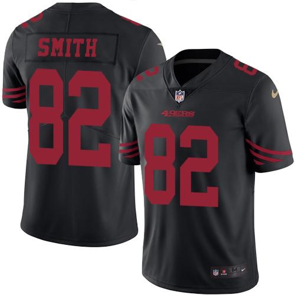 49ers #82 Torrey Smith Black Men's Stitched NFL Limited Rush Jersey