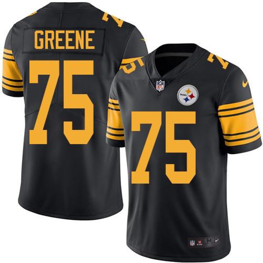 Steelers #75 Joe Greene Black Men's Stitched NFL Limited Rush Jersey