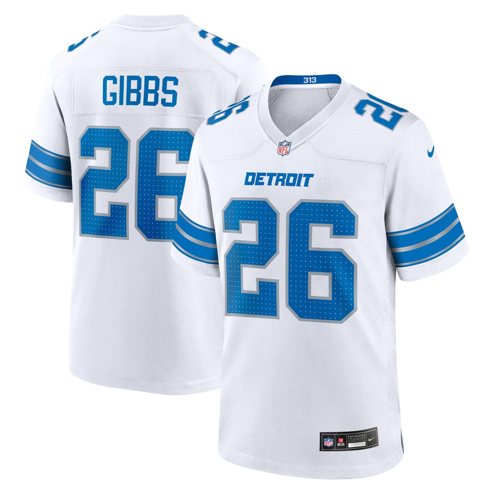Men's Detroit Lions #26 Jahmyr GibbsWhite Game Jersey