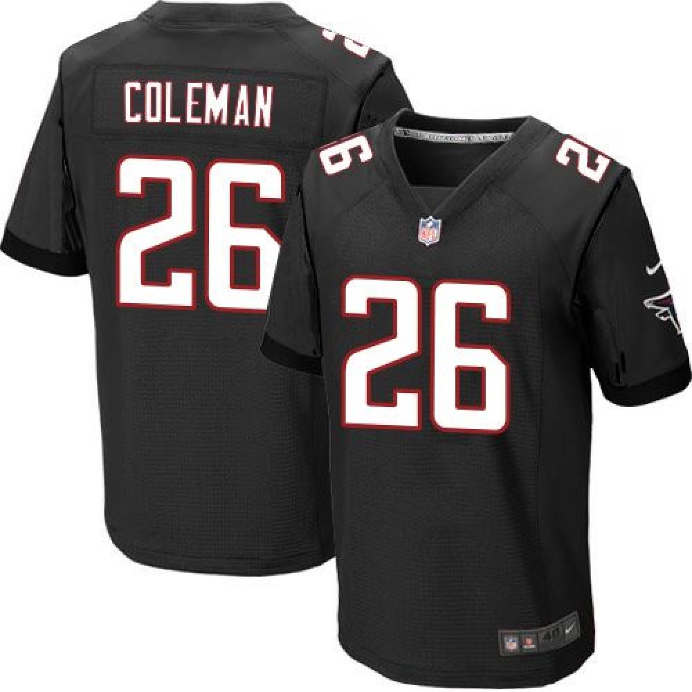 Falcons #26 Tevin Coleman Black Alternate Men's Stitched NFL Elite Jersey