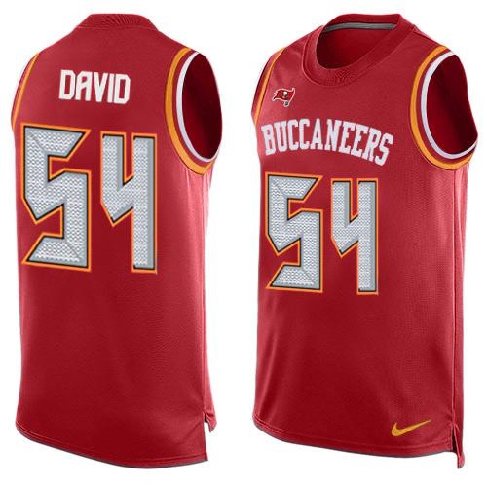 Buccaneers #54 Lavonte David Red Team Color Men's Stitched NFL Limited Tank Top Jersey