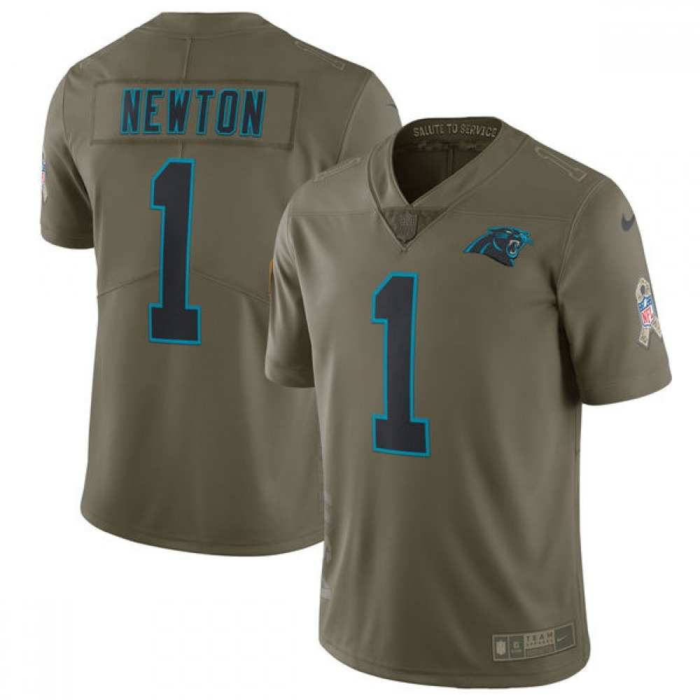 YouthCarolina Panthers #1 Cam Newton Olive Salute To Service Limited Stitched NFL Jersey