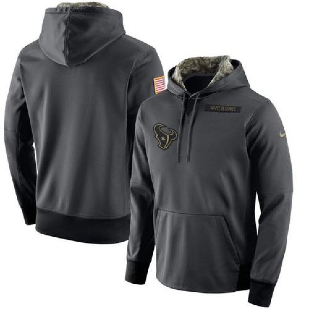 Men's Houston TexansAnthracite Salute to Service Player Performance Hoodie