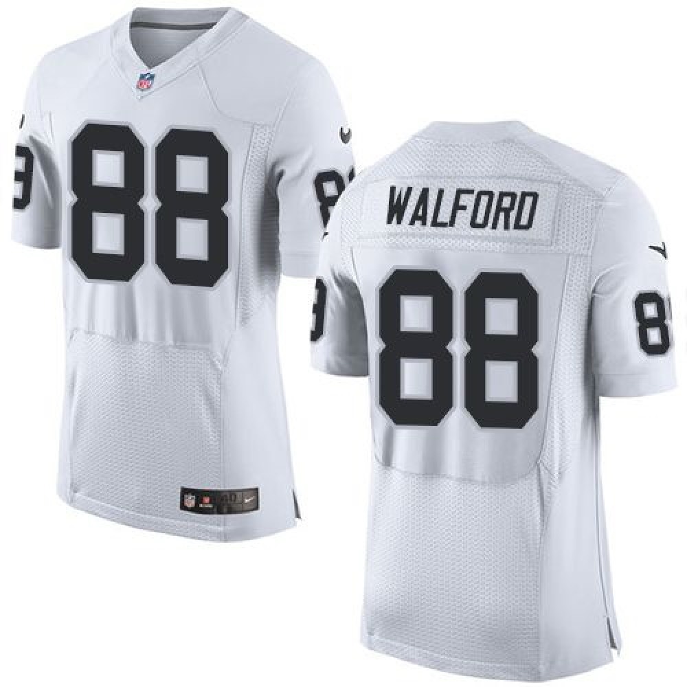 Raiders #88 Clive Walford White Men's Stitched NFL New Elite Jersey