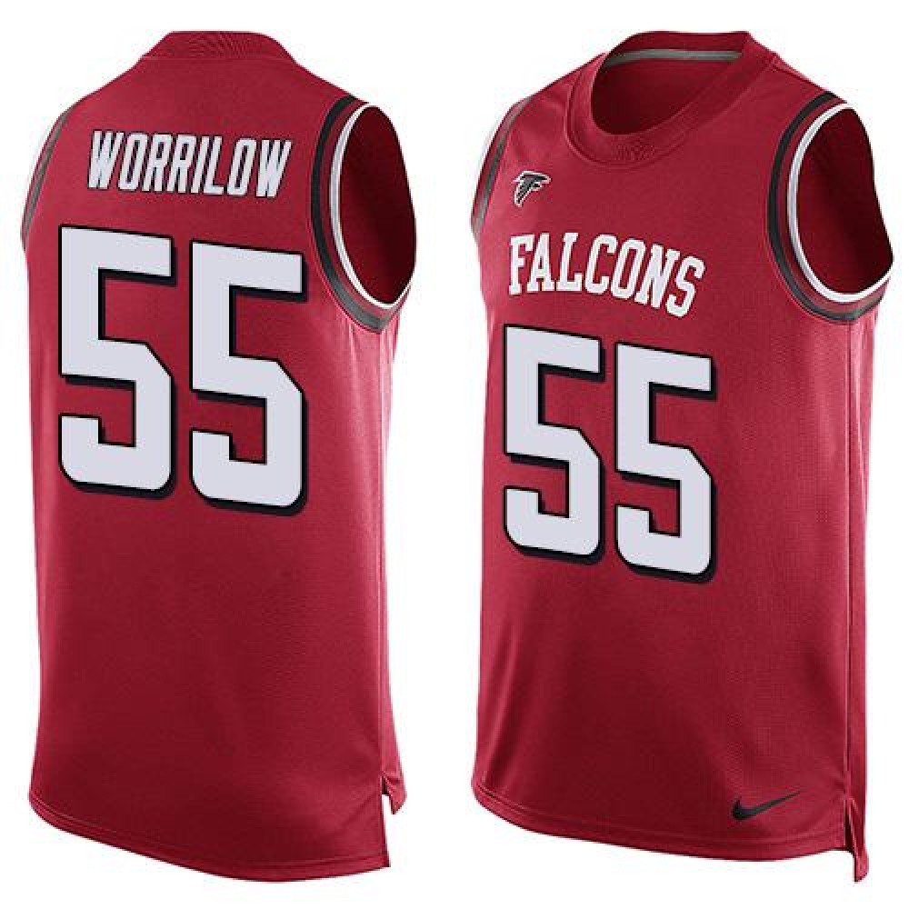 Falcons #55 Paul Worrilow Red Team Color Men's Stitched NFL Limited Tank Top Jersey