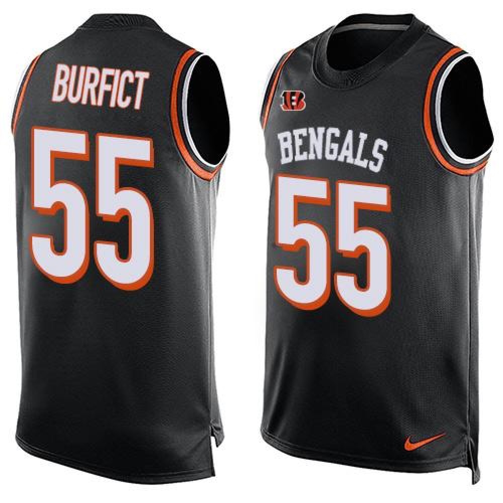 Bengals #55 Vontaze Burfict Black Team Color Men's Stitched NFL Limited Tank Top Jersey
