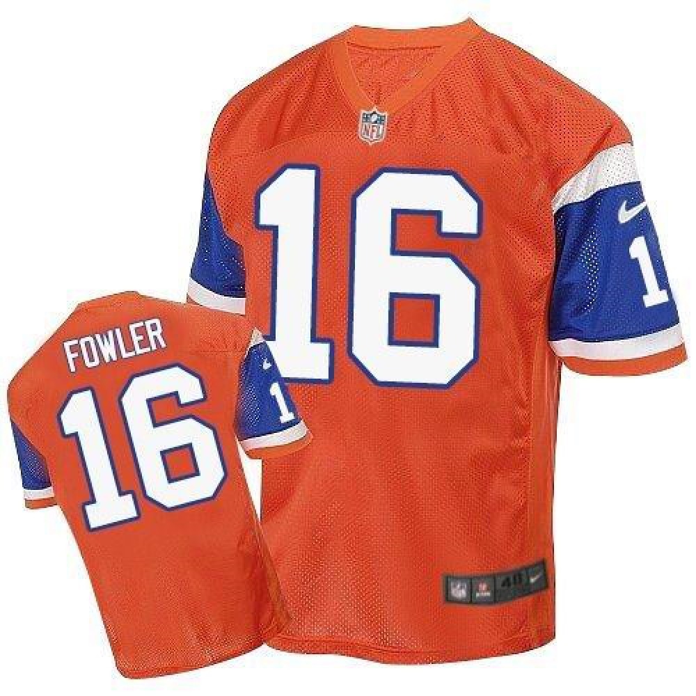 Broncos #16 Bennie Fowler Orange Throwback Men's Stitched NFL Elite Jersey