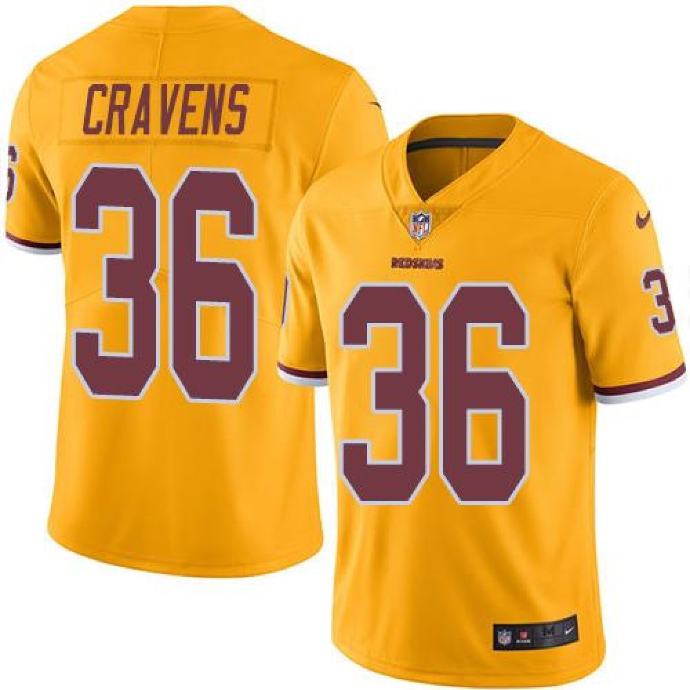 Redskins #36 Su'a Cravens Gold Men's Stitched NFL Limited Rush Jersey