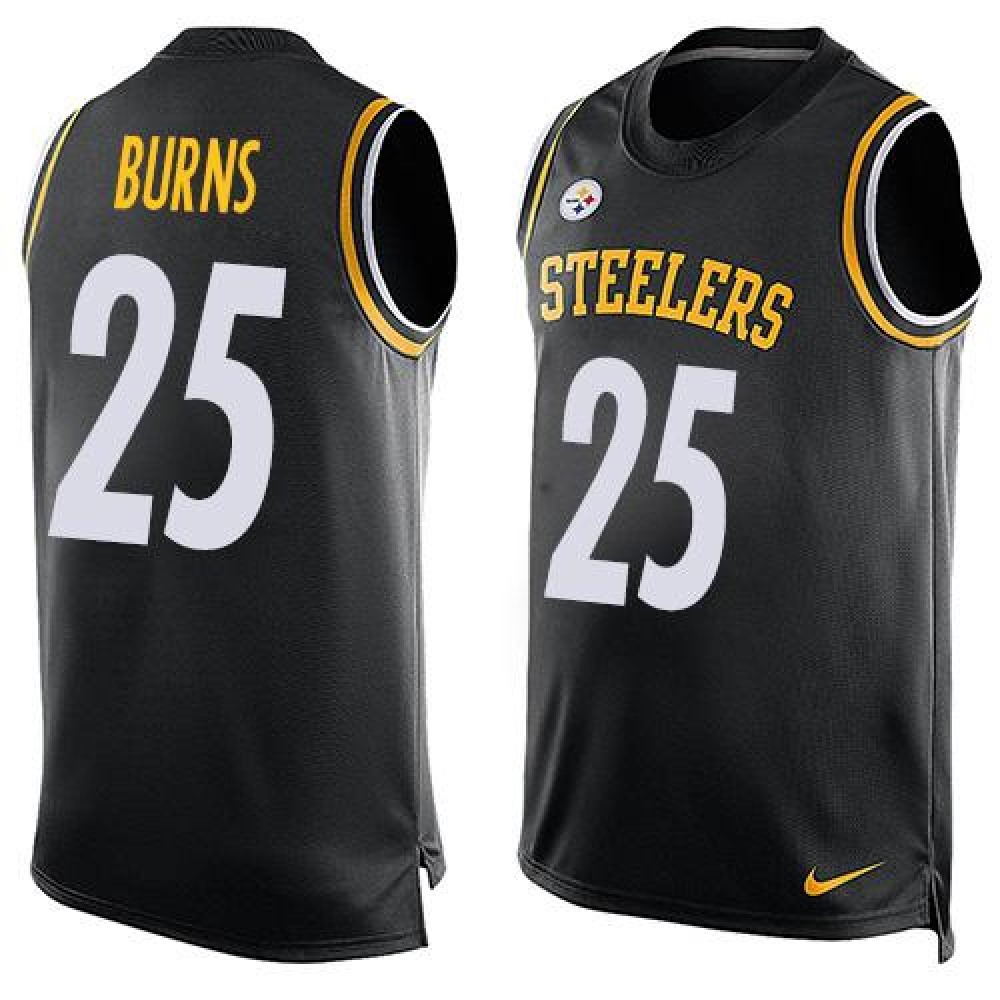 Steelers #25 Artie Burns Black Team Color Men's Stitched NFL Limited Tank Top Jersey