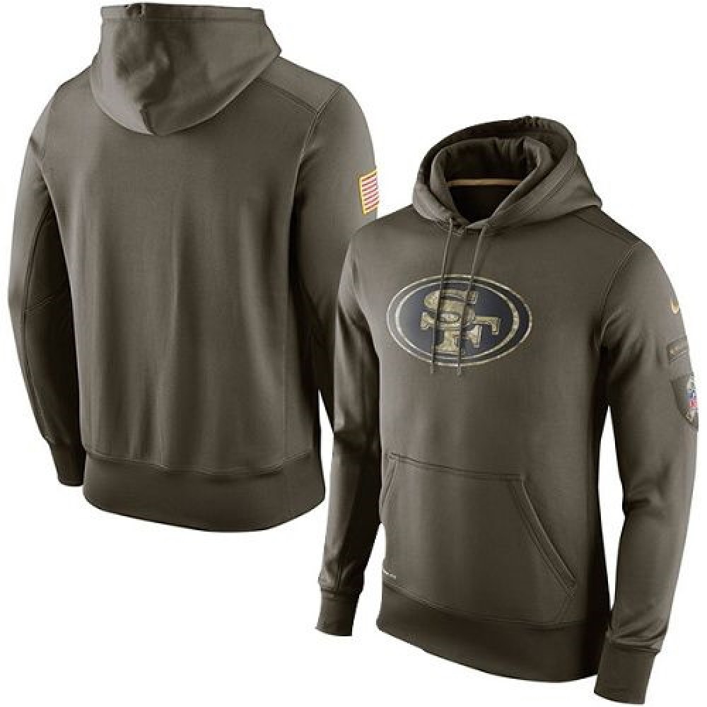 Men's San Francisco 49ersOlive Salute To Service KO Performance Hoodie