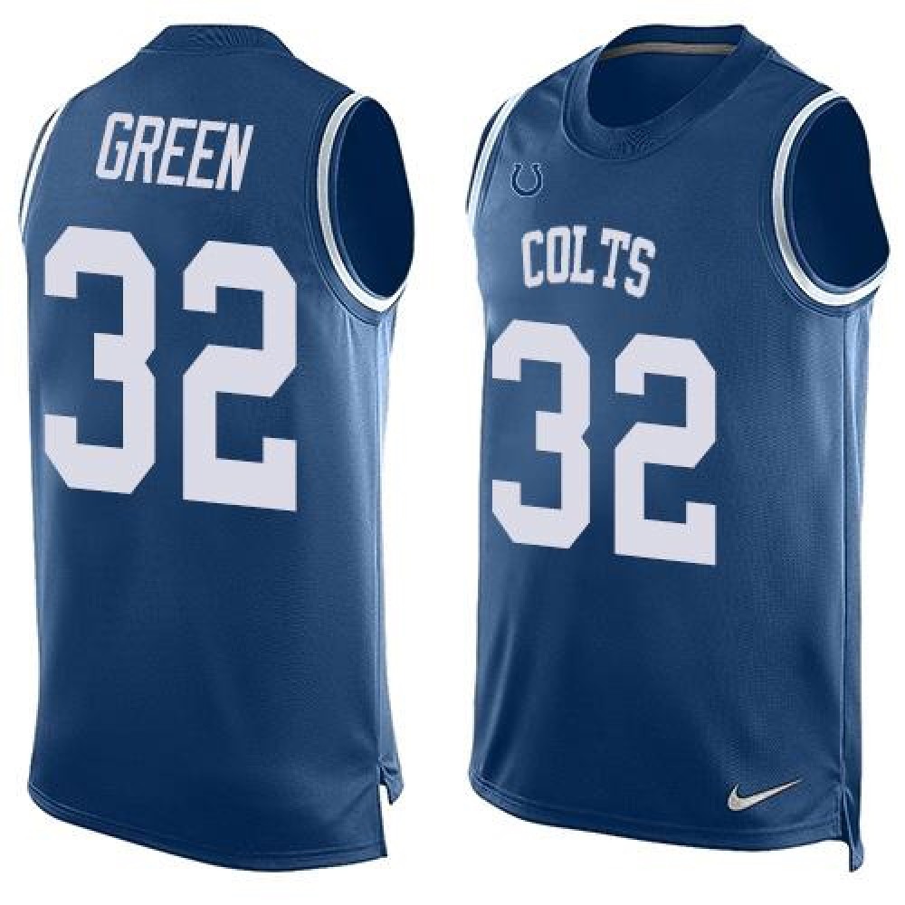 Colts #32 T.J. Green Royal Blue Team Color Men's Stitched NFL Limited Tank Top Jersey