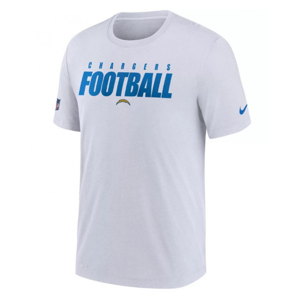 Men's Los Angeles Chargers White Sideline Dri-FIT NFL T-Shirt