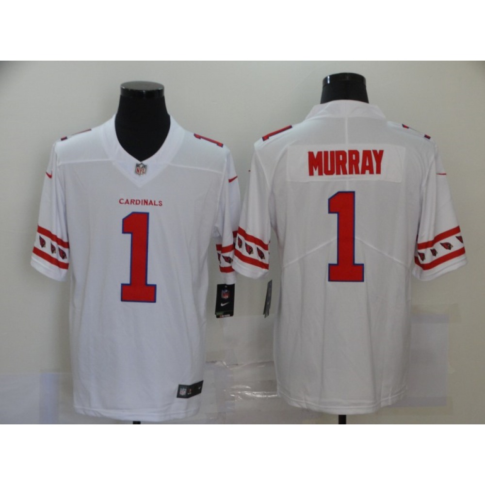 Men's Arizona Cardinals #1 Kyler Murray 2020 White Team Logo Limited Stitched Jersey