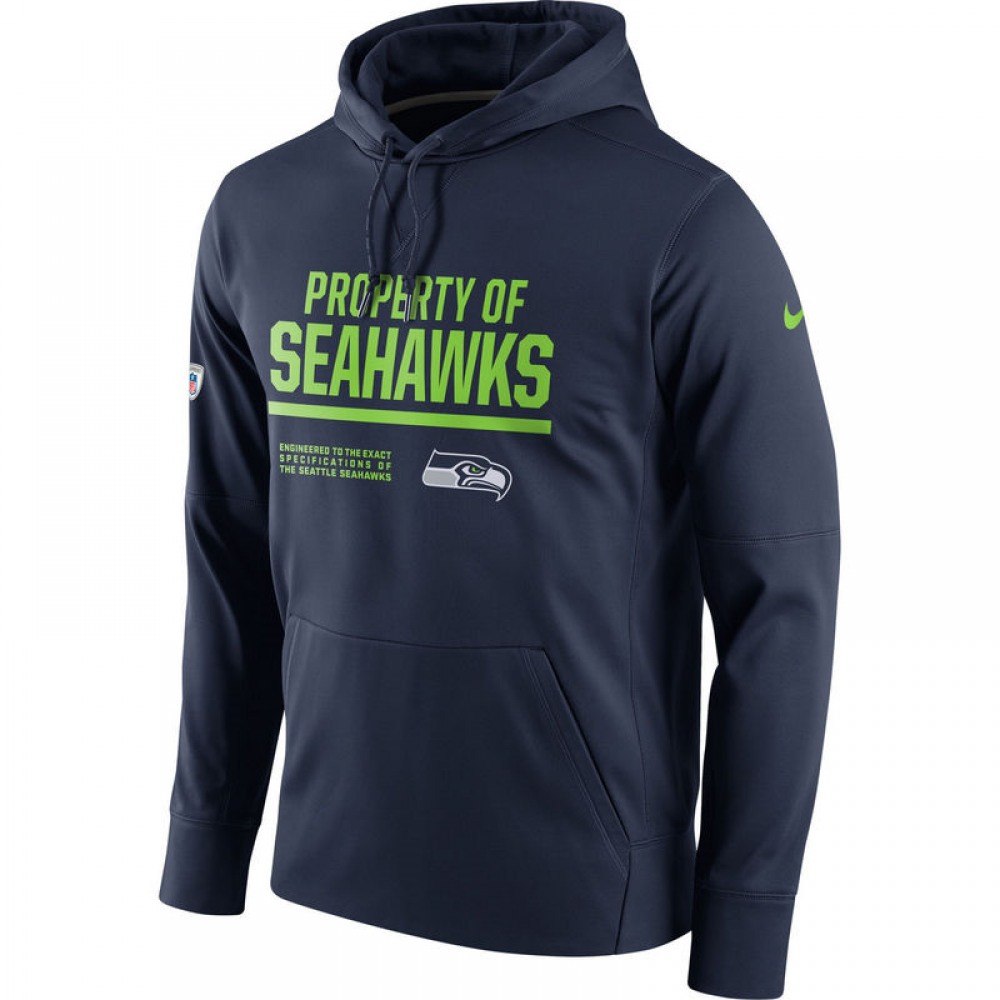 Men's Seattle SeahawksCollege Navy Circuit Property Of Performance Pullover Hoodie