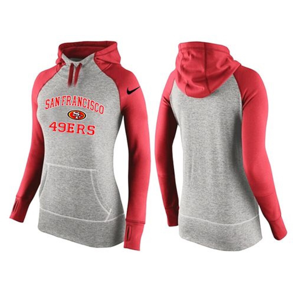 Women'sSan Francisco 49ers Performance Hoodie Grey & Red_2