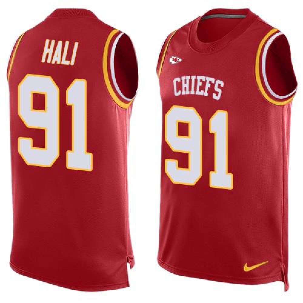 Chiefs #91 Tamba Hali Red Team Color Men's Stitched NFL Limited Tank Top Jersey