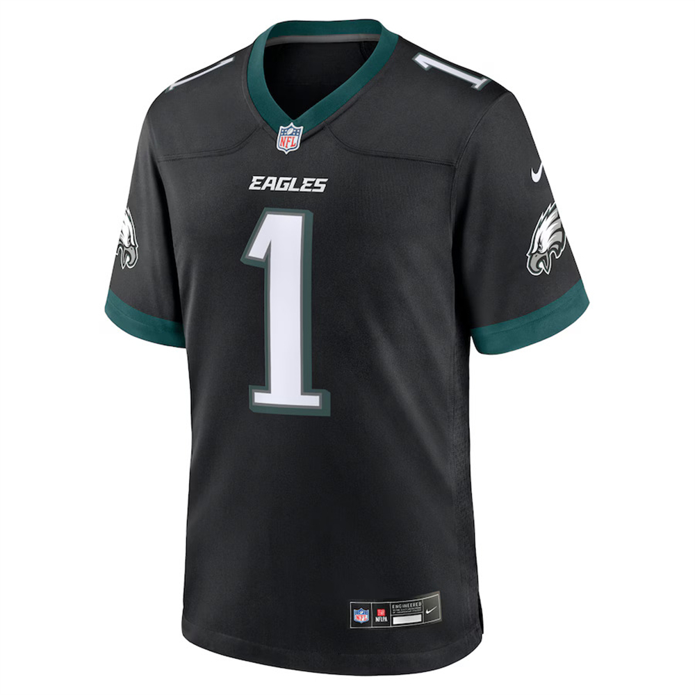🔥Combo Sale - Philadelphia Eagles Jalen Hurts Nike Black Alternate Game Jersey & Air Force 1 Low Team Sneakers