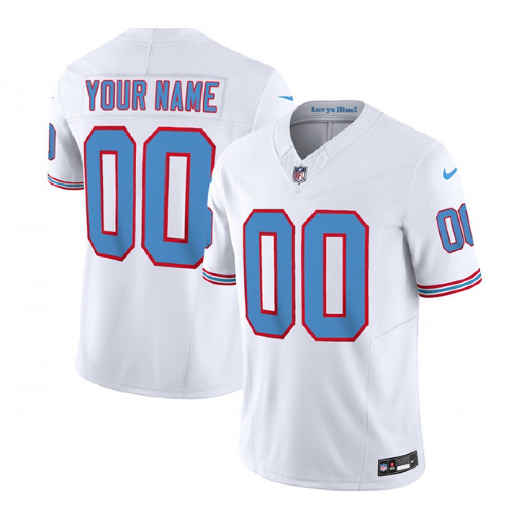 Men's Tennessee Titans Active Player Custom White 2023 F.U.S.E. Vapor Limited Throwback Stitched Football Jersey