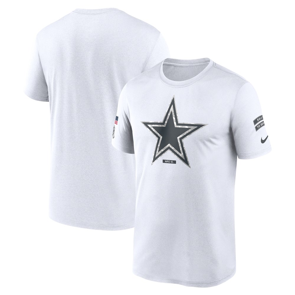 Men's Dallas CowboysWhite 2024 Salute To Service Legend Performance T-Shirt
