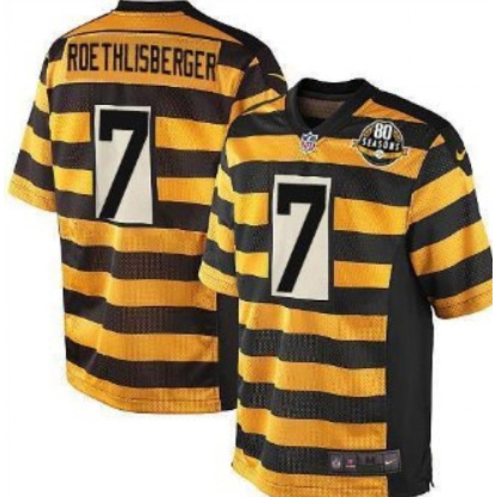 Men's Pittsburgh Steelers #7 Ben Roethlisberger bumblebee StripeJersey