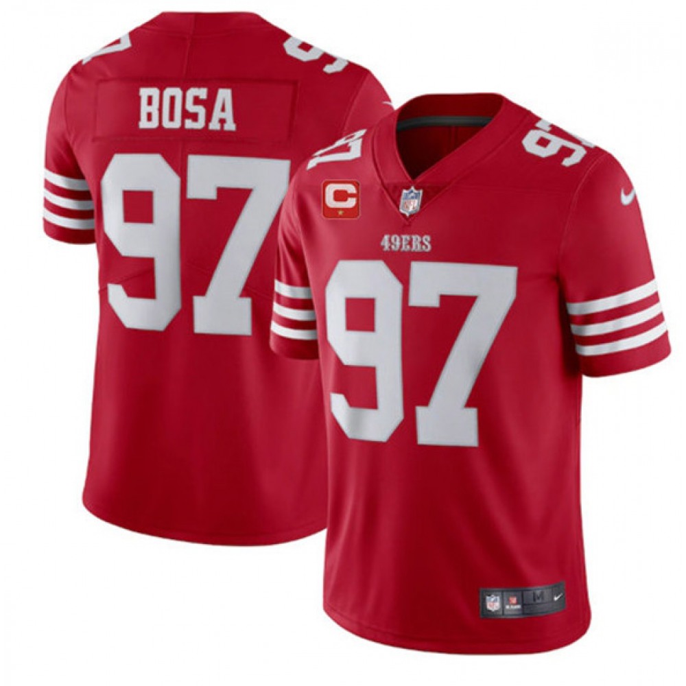 Men's San Francisco 49ers #97Bosa 2022 Red With 1-star C Patch Vapor Untouchable Limited Stitched Football Jersey