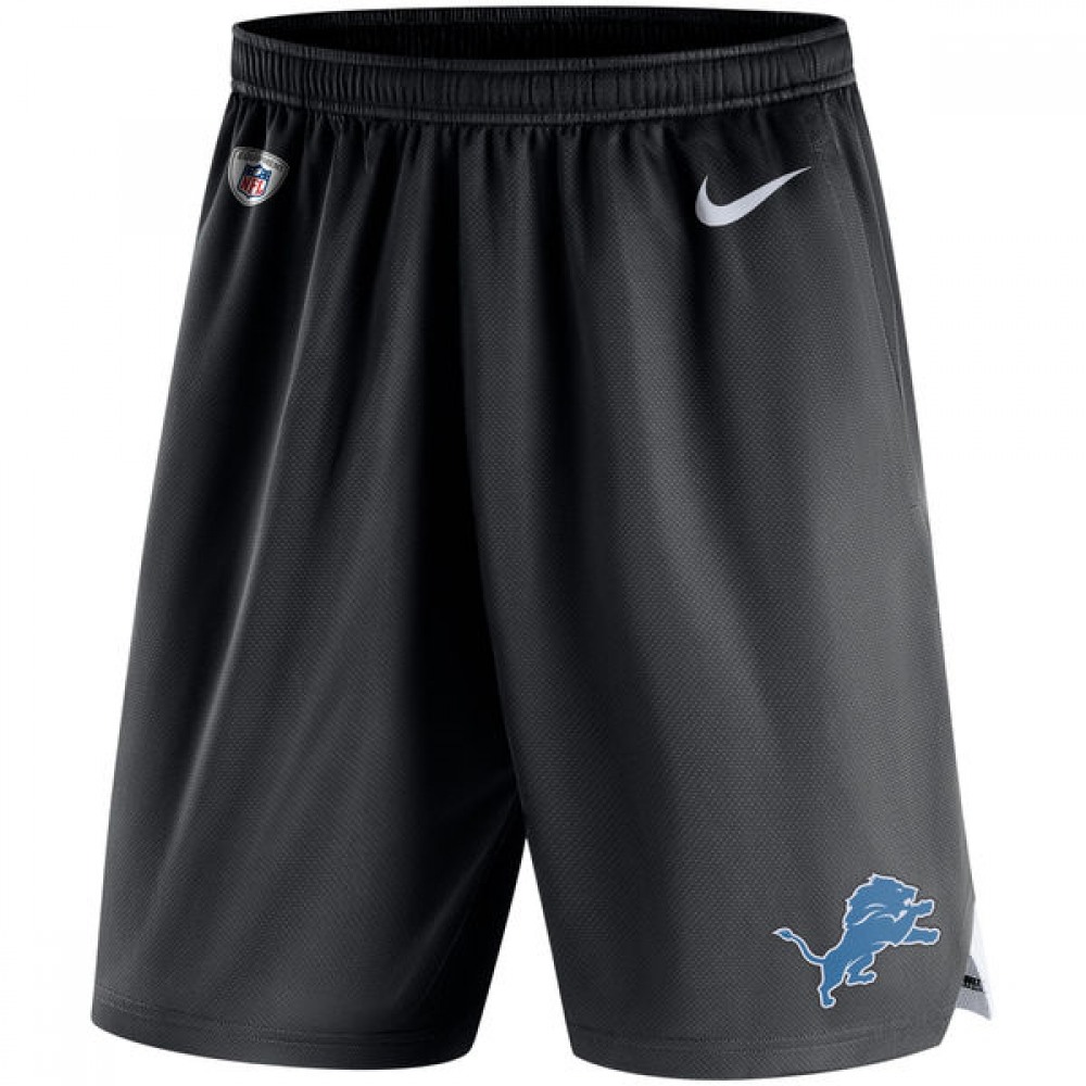 Men's Detroit LionsBlack Knit Performance Shorts