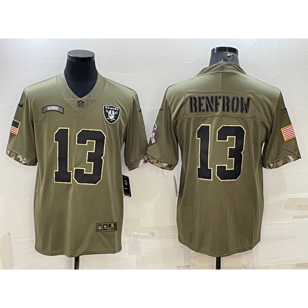 Men's Las Vegas Raiders #13 Hunter Renfrow 2022 Olive Salute To Service Limited Stitched Football Jersey