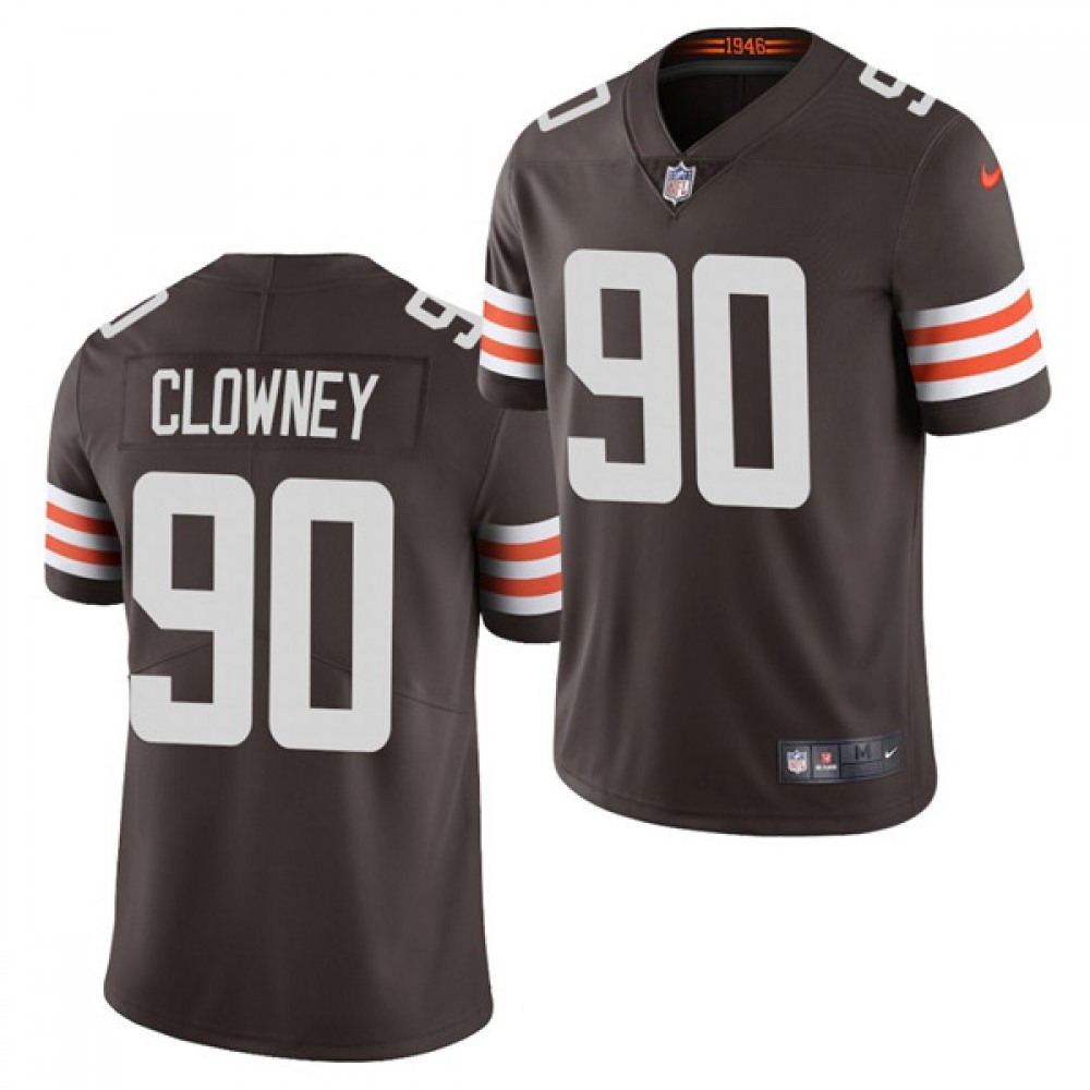 Men's Cleveland Browns #90 Jadeveon Clowney 2021Brown Vapor Untouchable Limited Stitched NFL Jersey