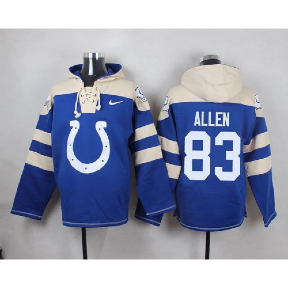 Colts #83 Dwayne Allen Royal Blue Player Pullover NFL Hoodie